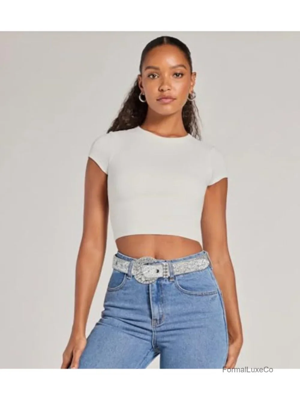 Rhinestone Studded Bling Cowgirl Western Belt, Faux Leather